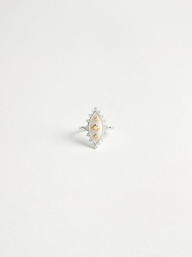 Bague diamant en or blanc marquise maxi | The Drays