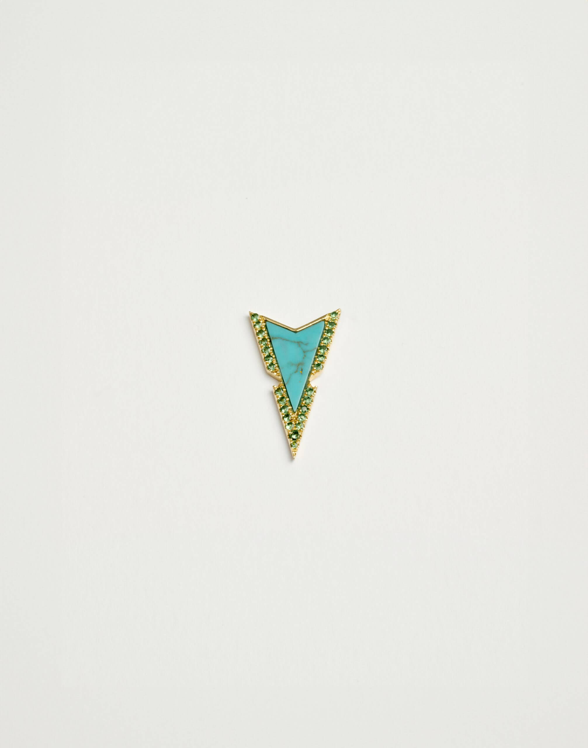 20240604_TheDrays30823 Boucle d'oreille en or jaune avec turquoise | The Drays